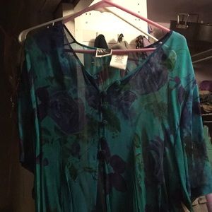 Phool brand xl turq color x long cover up nwt $25